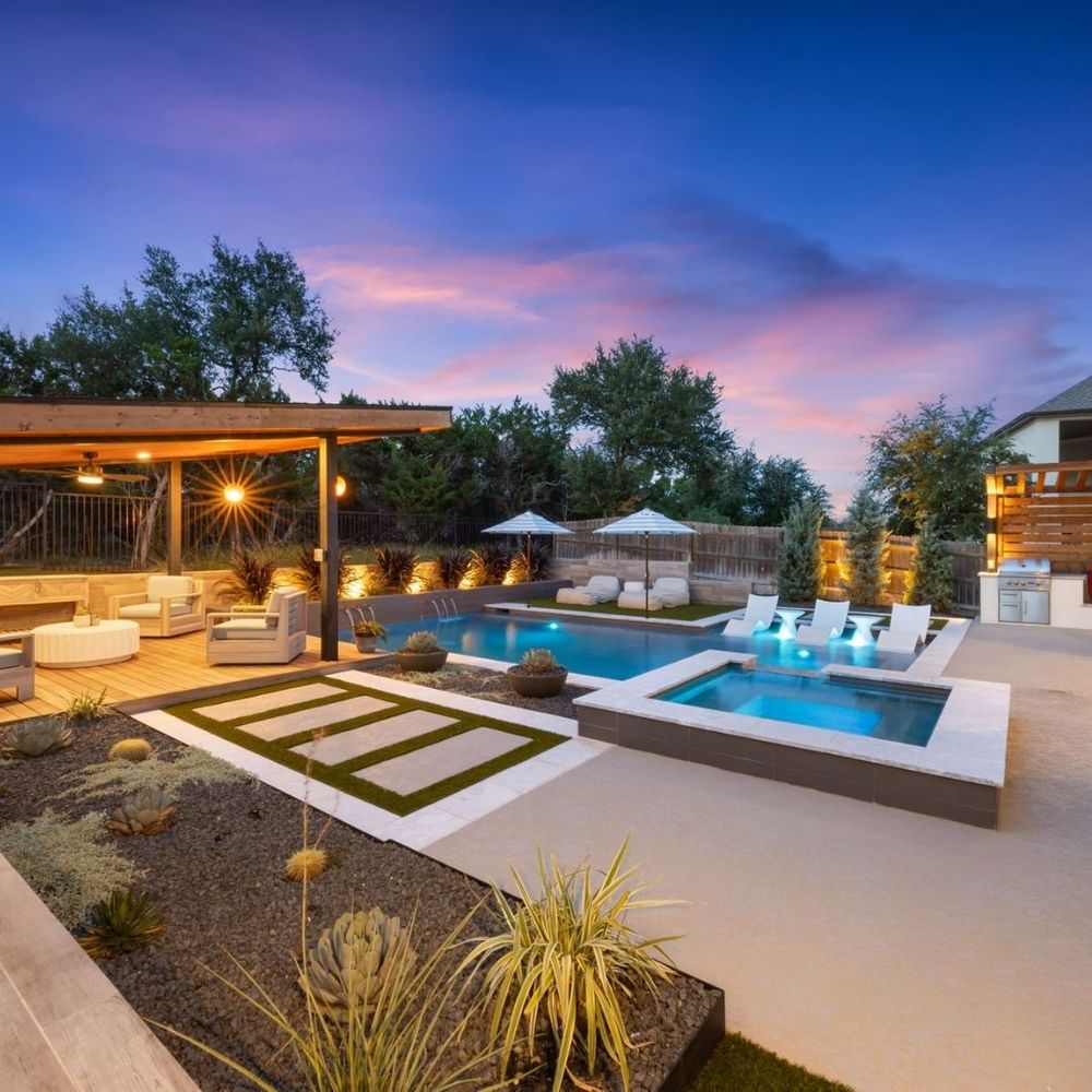 custom outdoor area with pool