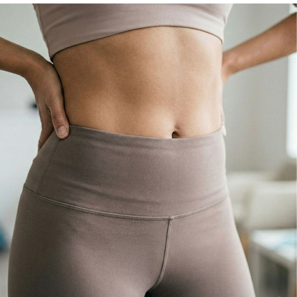 A close-up showing a smooth, contoured abdominal area.