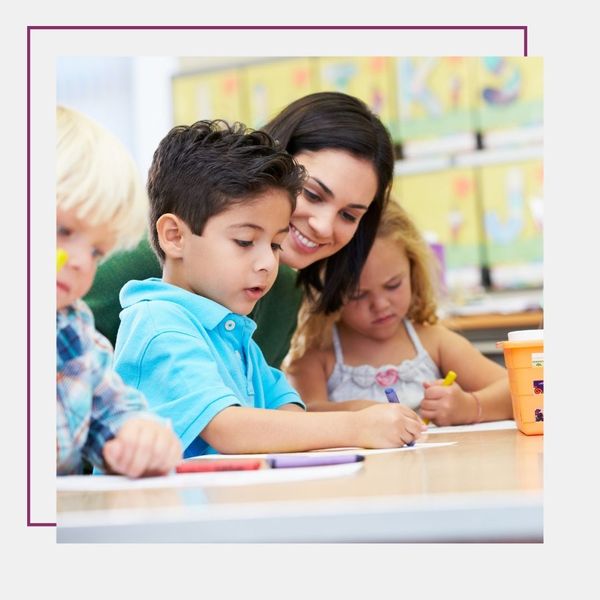 children drawing at daycare