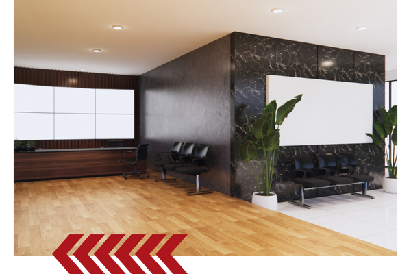 remodeled lobby in an office