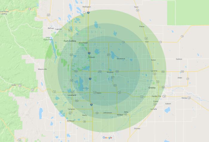 Map of Northern Colorado