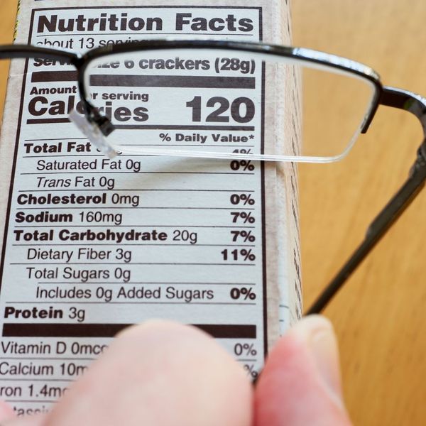 nutrition facts product label