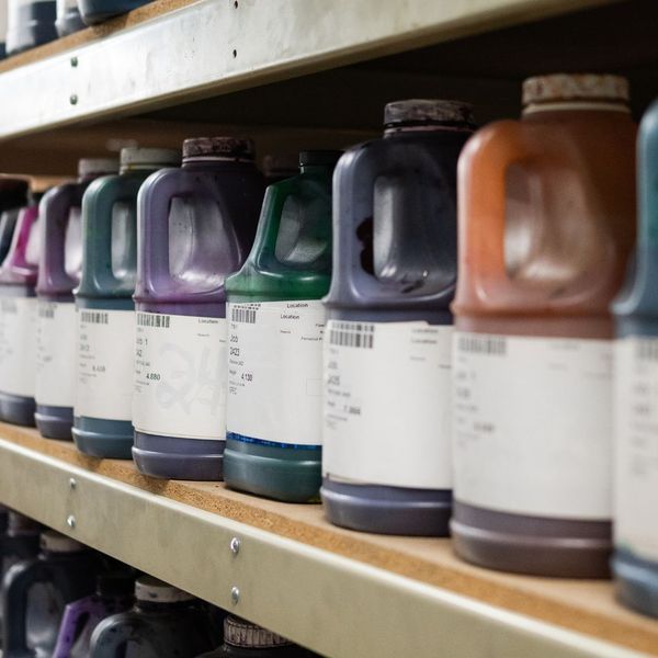 Ink on shelves