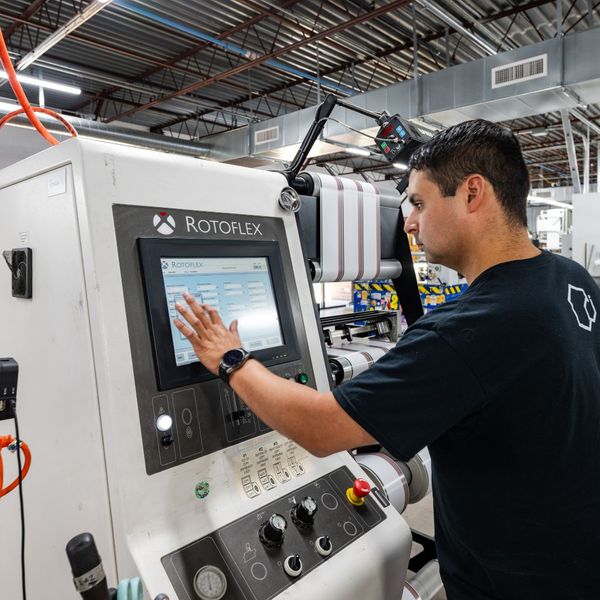 Employee using modern technology