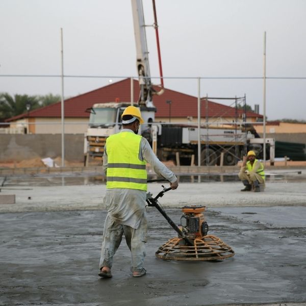 man doing a concrete services
