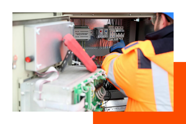 Contractor working on an electrical panel