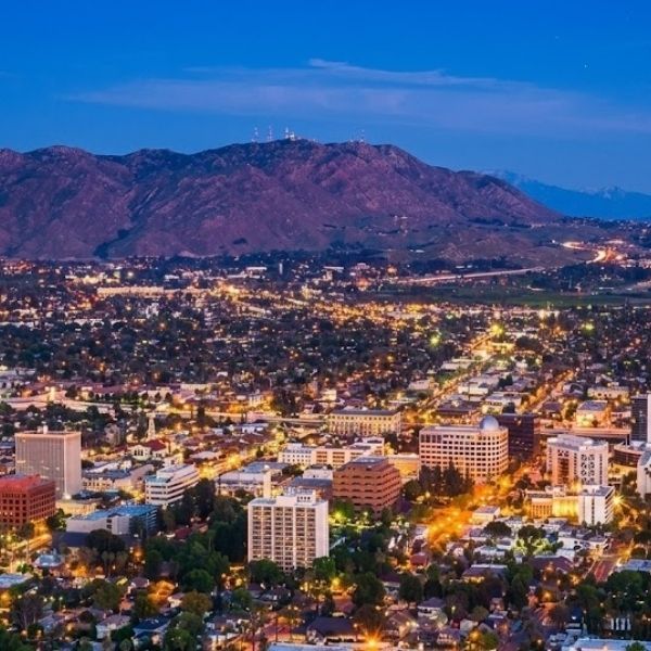 a view of Riverside County overlooking the city