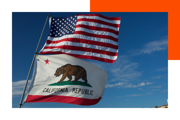 US and California flags