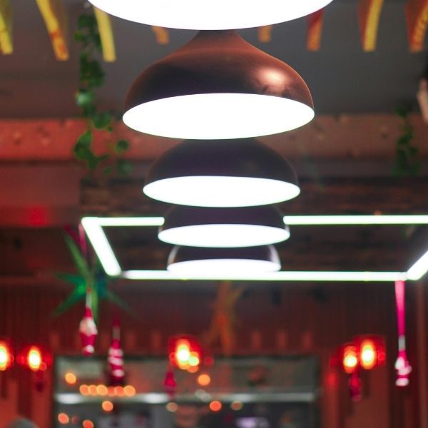 close up of commercial lighting