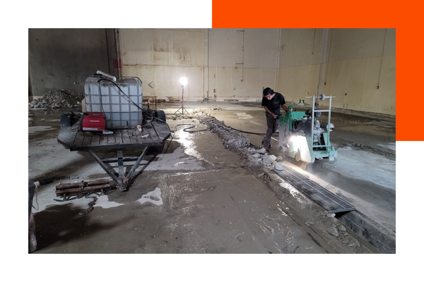 person working on project at night 