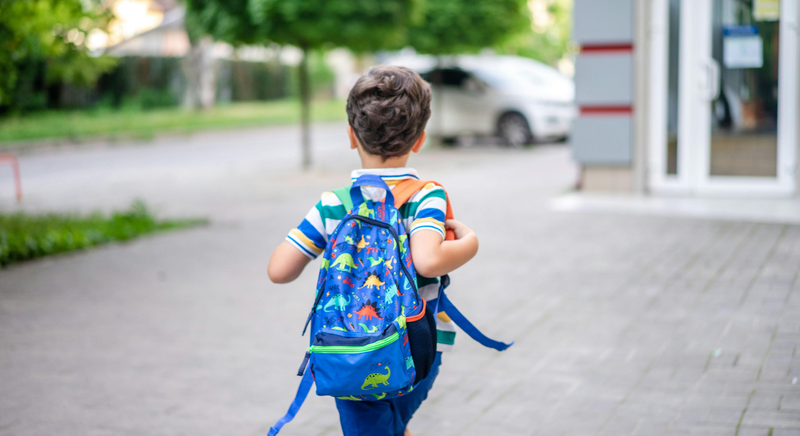 boy with a backpack