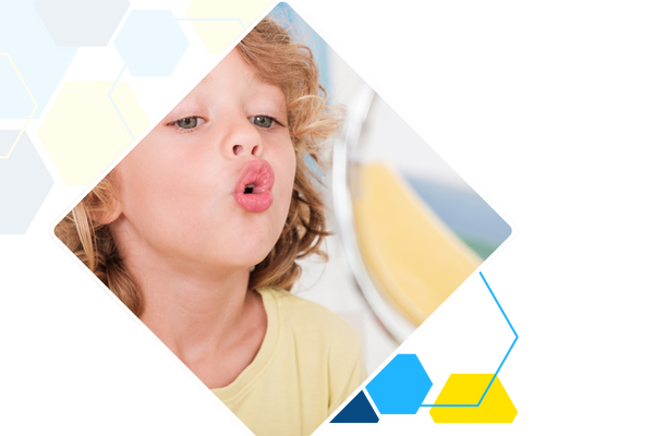 Child practicing speech Child practicing speech