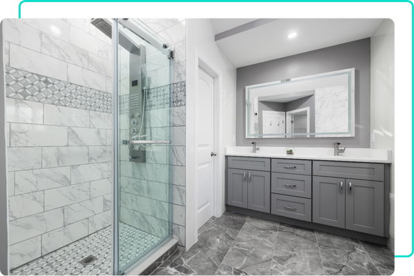 bathroom cabinets after refinishing