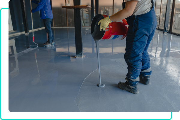 Pouring epoxy on garage floor