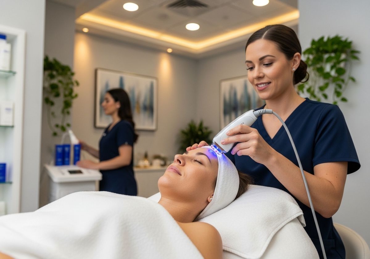 Woman Receiving Facial Therapy