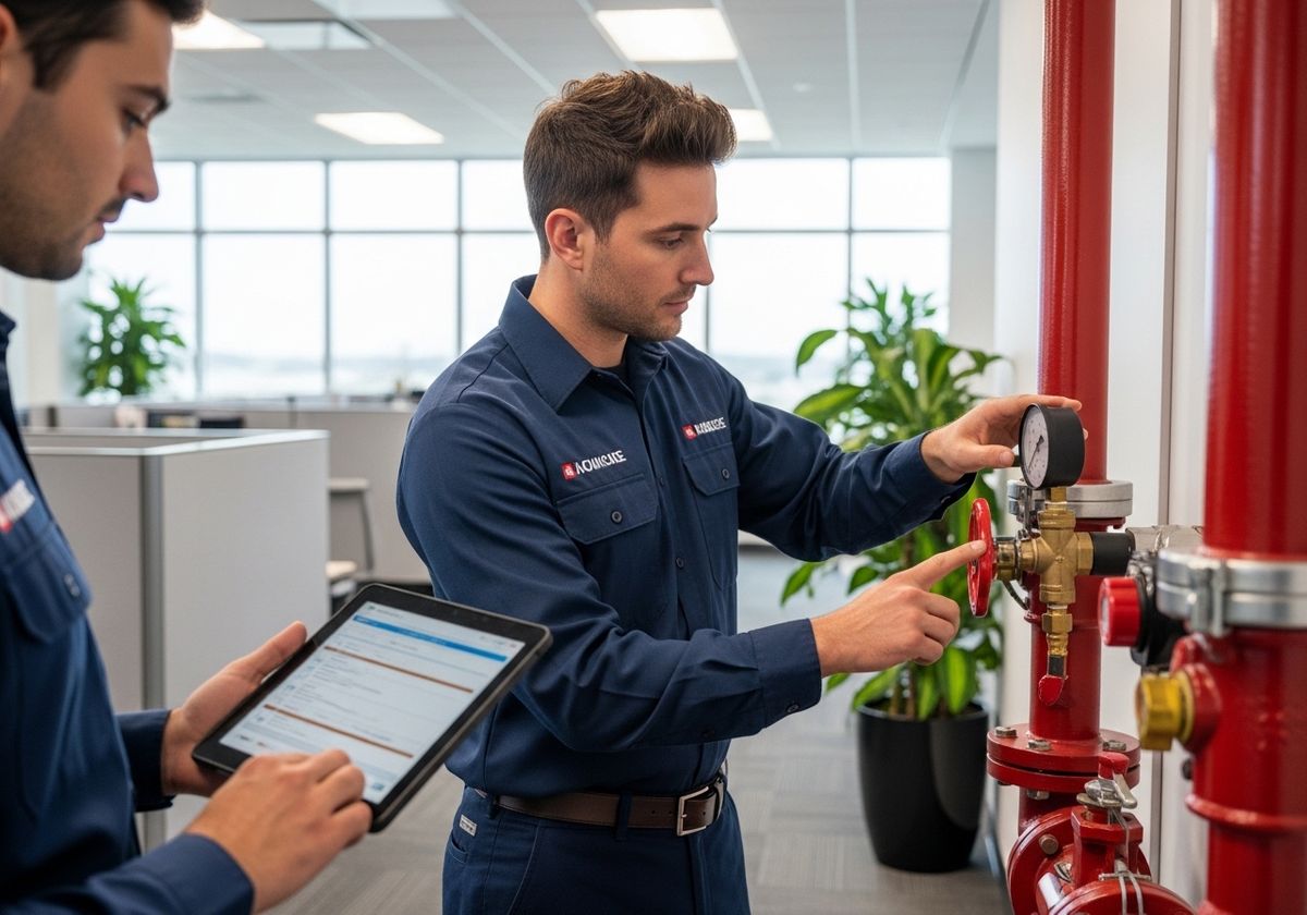 Fire safety inspection by AQuickCare technician