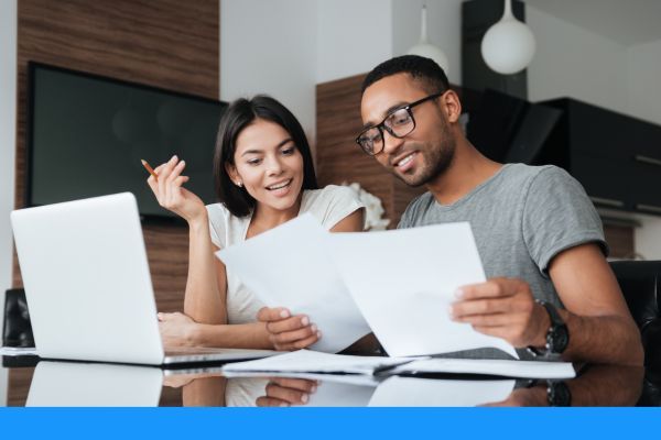 couple looking over documents