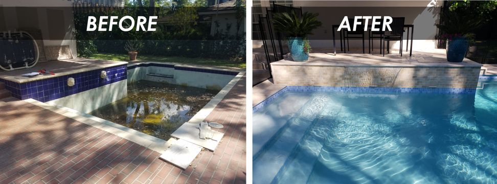 Before and After pool renovation images