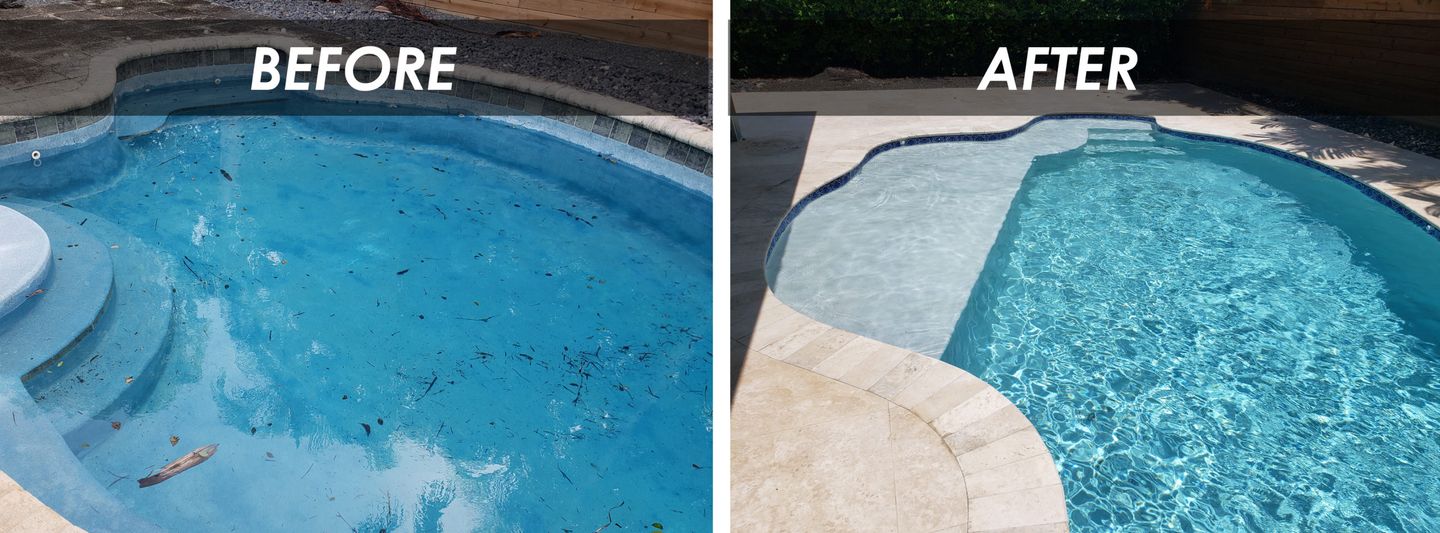 Before and After pool renovation images