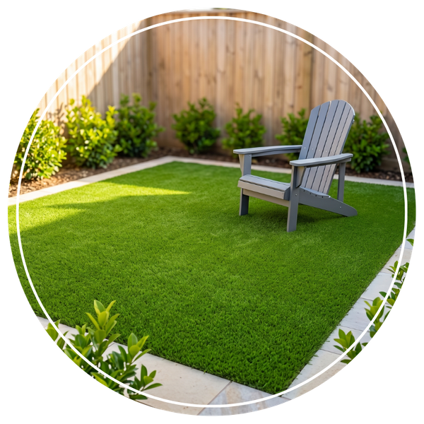 synthetic turf in the backyard