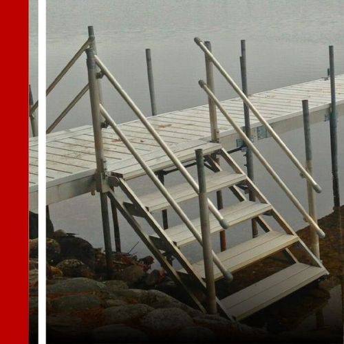 metal stairs on dock