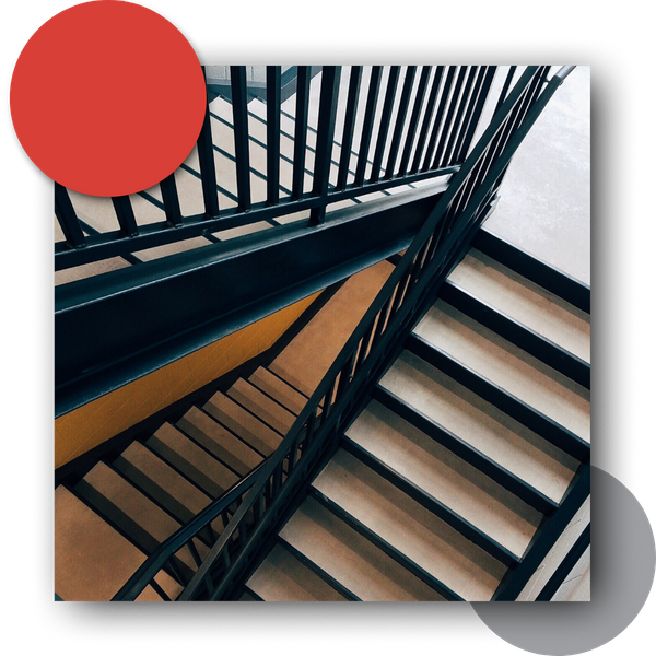 L-shaped stairs.
