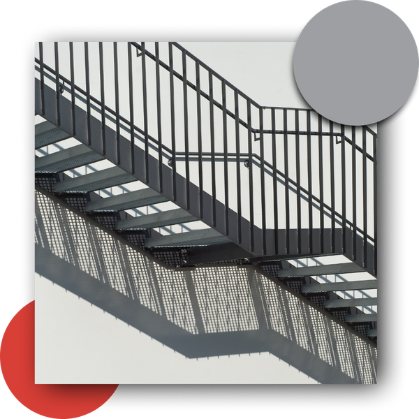 Metal stairs. Metal stairs.
