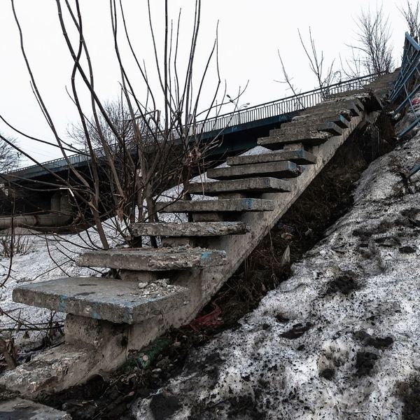 damaged stone stairs