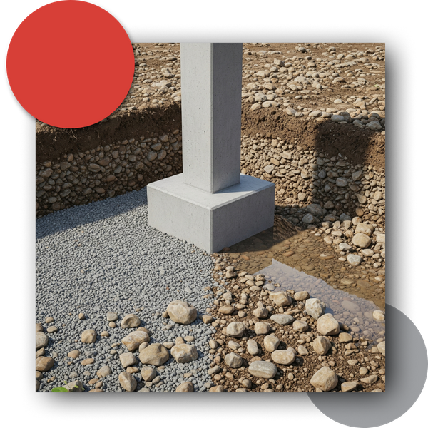 Graphic showing drained and undrained post