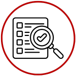 magnifying glass over paper icon