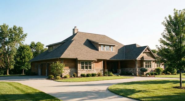 a single-family home, roof clearly visible, sunny weather