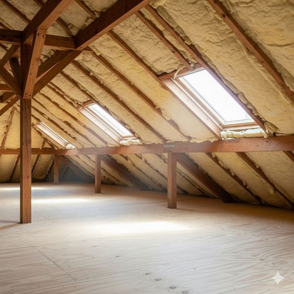 Sun shining into an attic