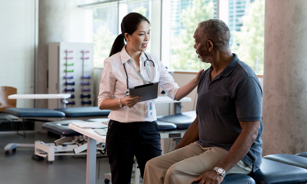 physical therapist with client 