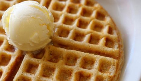 waffle with butter on top