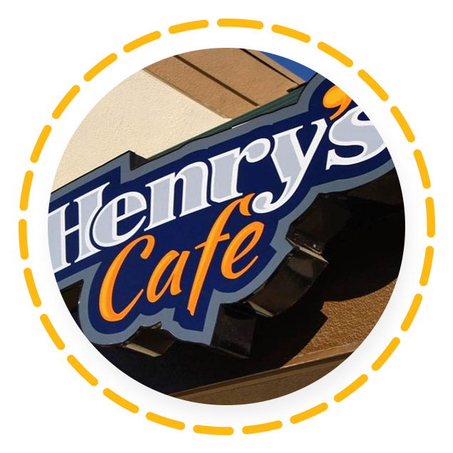 henrys cafe sign