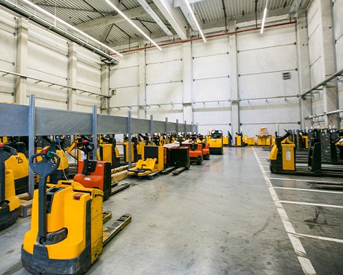forklift parking in a warehouse forklift parking in a warehouse