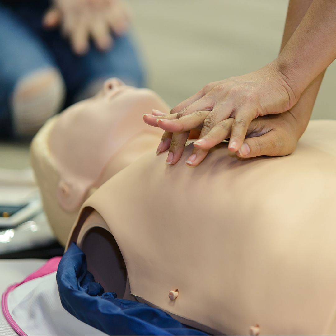 Group CPR training 