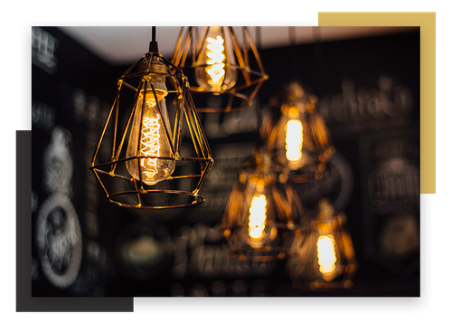 small pendant lights with Eddison bulbs