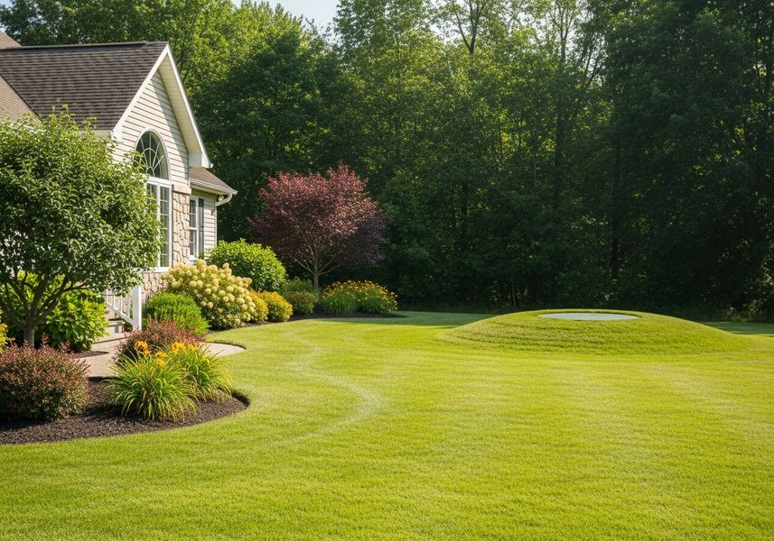 House with green lawn