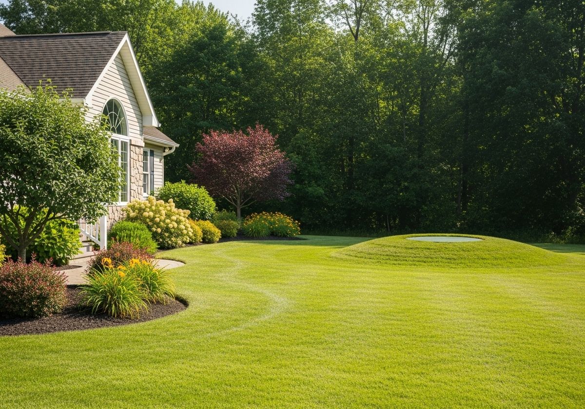 House with green lawn