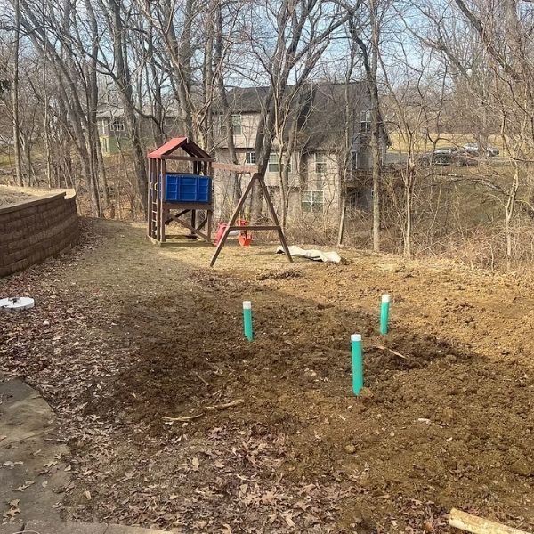 Completed and discreet residential septic tank installation