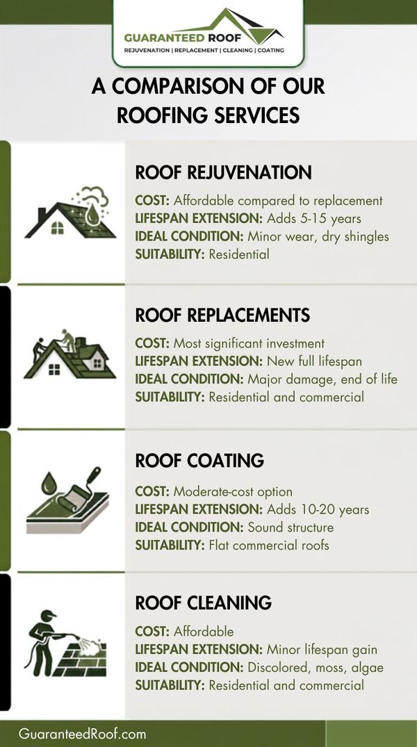 Service comparison infographic Service comparison infographic