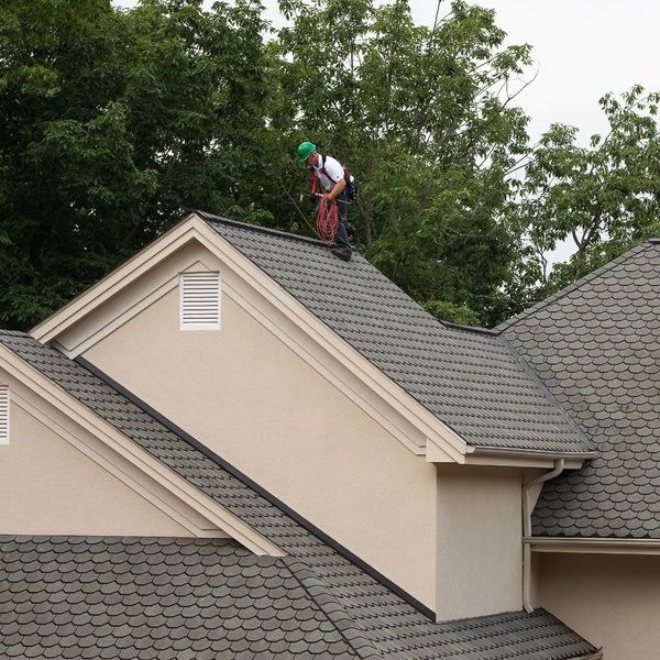 Man working on roof