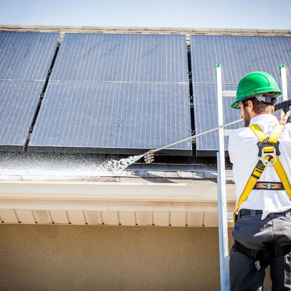 roof rejuvenation application around solar panels