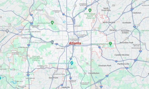 Map of Atlanta Georgia