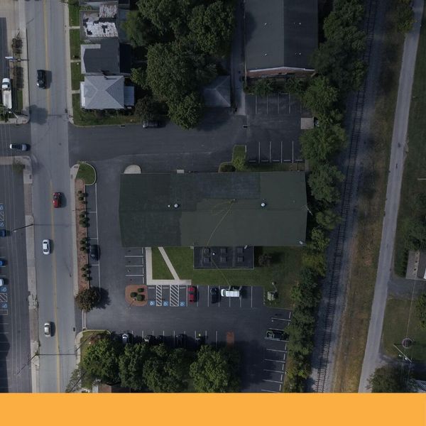 aerial view of roof restoration