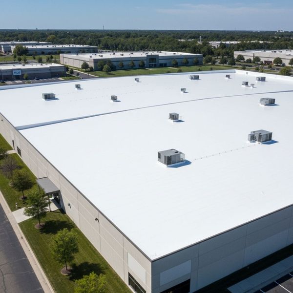 commercial roof coating on a flat roof