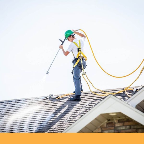 roof cleaning with Roof Shampoo