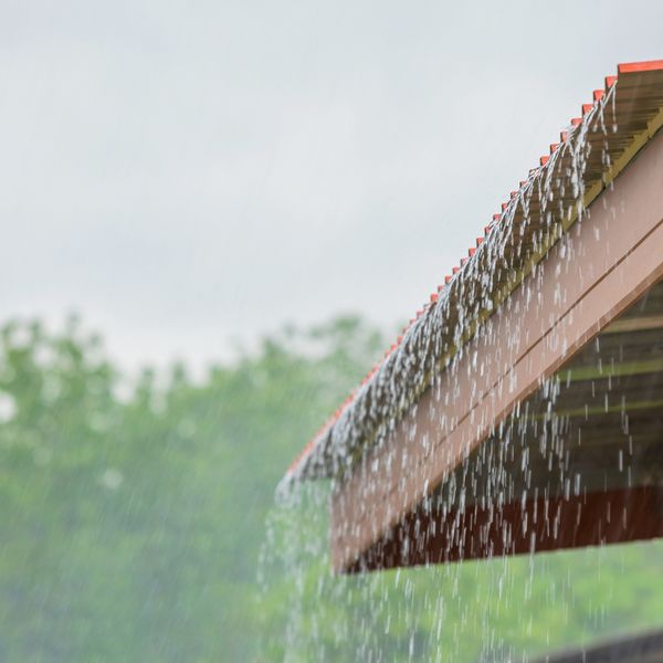 Water falling from roof