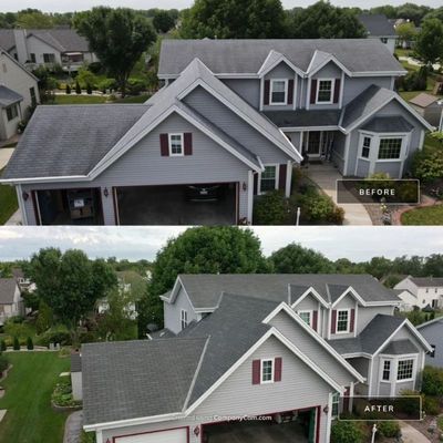 before and after of roof restoration